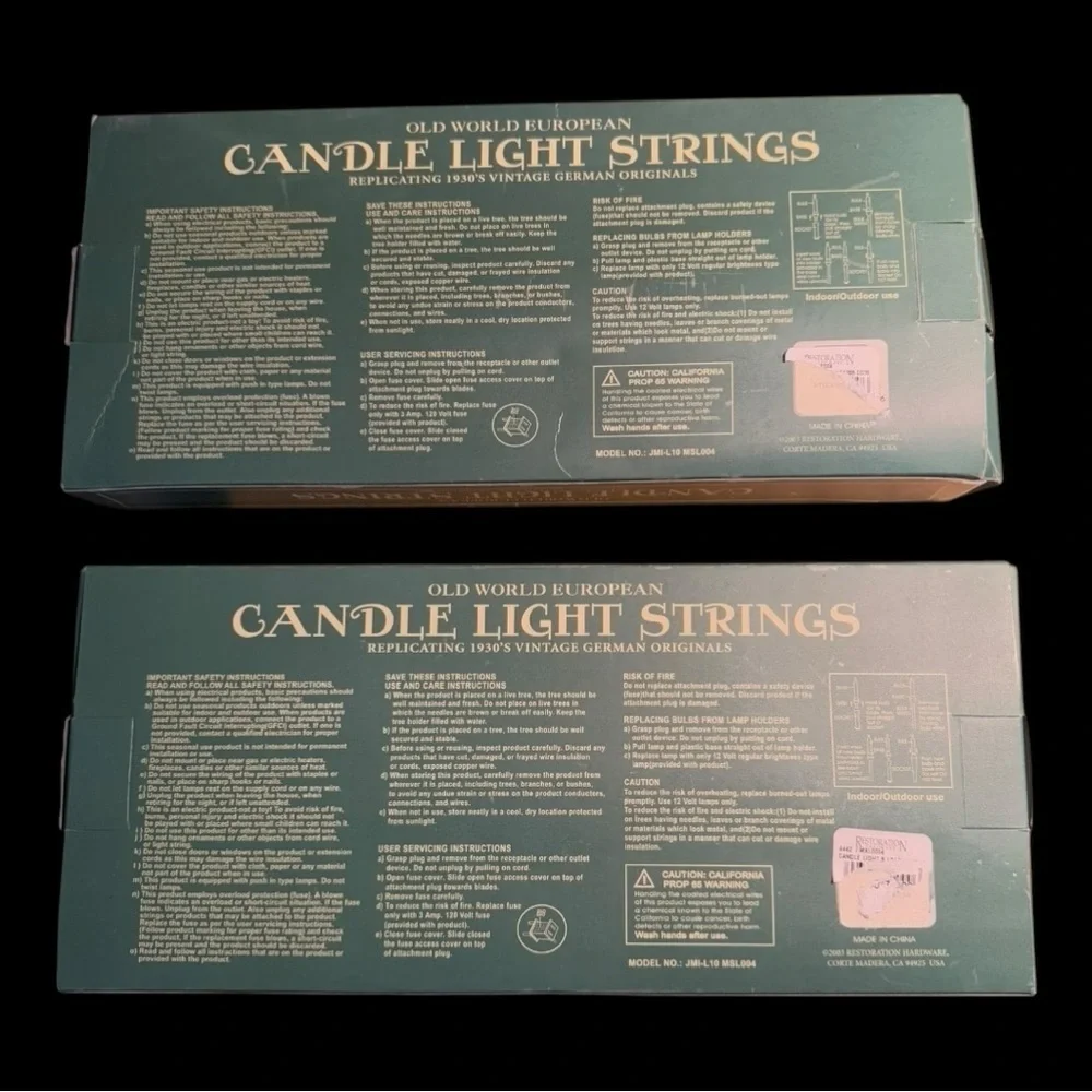 Old World European Candle Light Strings - NEW IN BOXES - Restoration Hardware